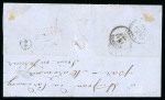 Stamp of St. Vincent Saint Vincent 1871 1d black (2) 1d rose-red (2) and 4d cover