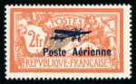 Stamp of France » Poste Aérienne 1927, Merson PA Y&T n°1 et 2 surchargés pour la Poste
