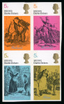Stamp of Great Britain » Queen Elizabeth II 1970 Literary Anniversaries 5d se-tenant imperforate block of four, mint o.g.