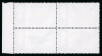 Stamp of Great Britain » Queen Elizabeth II 1966 Birds 4d mint n.h. se-tenant block of four (phosphor) with bistre omitted