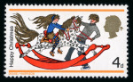 Stamp of Great Britain » Queen Elizabeth II 1968 Christmas Toys 4d mint n.h. with vermilion omitted variety