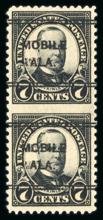 Stamp of United States » 1919 Issues onwards USA 1926-34 7c imperf between vertical pair pre cancel