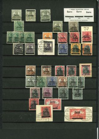 Stamp of Colonies françaises » Sarre 1920-1959, très belle collection de timbres tous oblitérés