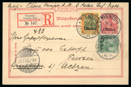Stamp of China » Foreign Post Offices » German Post Offices German Post Offices China 1902 10pf card registered uprated