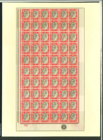 Stamp of South Africa » Transvaal » 1902-03 Watermark Crown CA » Issued Stamps  1902 1/2d, 1d and 2d in complete mint n.h. sheets of 240, plus panes of 60 of 1/2d, 2d, 2 1/2d (2) and 6d