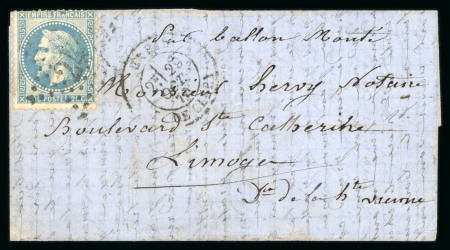 Stamp of France » Ballons Montés 1870, Lettre par Ballon Monté "Le Fulton" à  destination