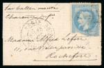 Stamp of France » Ballons Montés 1870, Lettre par Ballon Monté "Le Lafayette" à  destination