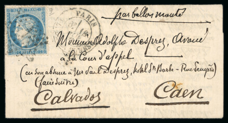 Stamp of France » Ballons Montés 1870, Lettre par Ballon Monté "Le Général Uhrich" à