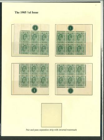 Stamp of South Africa » Transvaal » 1905-09 Watermark Multiple Crown CA Monocolours » Issued Stamps 1905-09, specialised group of mint blocks incl. plate blocks/strips, interpanneau blocks...