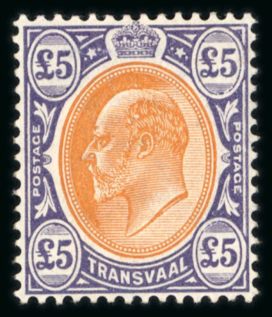 Stamp of South Africa » Transvaal » 1902-03 Watermark Crown CA » Issued Stamps  1902-03 mint selection on two Hagner pages incl. £5 mint