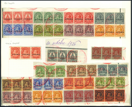 Stamp of Turks and Caicos Islands 1913-28, collection of "SPECIMEN" stamps from the Madagascar archive