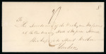 Stamp of Turks and Caicos Islands 1842 wrapper to the Wesleyan Mission in London, reverse with manuscript "Turks Islands", very fine