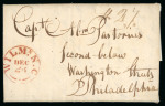 Stamp of Turks and Caicos Islands 1822 entire datelined "Turks Islands December 11th 1822", sent to Philadelphia USA