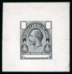 Stamp of Turks and Caicos Islands 1913-21 master die proof in black on surfaced wove paper
