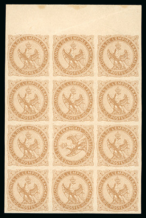 Stamp of Colonies françaises » Colonies Générales 1859, Aigle Y&T n°3, 10c bistre-jaune, timbre couché