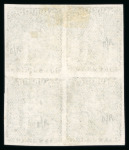 Stamp of Mauritius » 1858-62 Britannia Issues (SG 26-35) 1859-61 Britannia 6d plate proof block of four in black on stout wove paper
