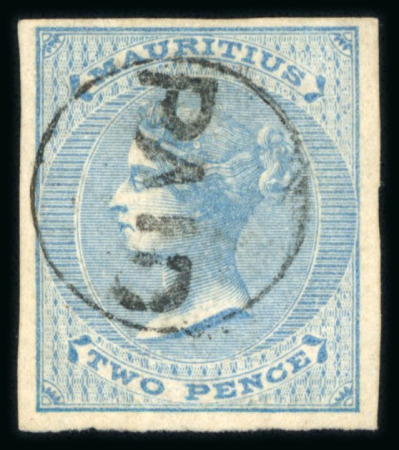Stamp of Mauritius » 1860-72 De La Rue Issues (SG 46-72) 1863-72 wmk CC 2d imperf. variety, neatly used with "PAID" cds,