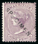 Stamp of Mauritius » 1860-72 De La Rue Issues (SG 46-72) 1860-63 no wmk 1d, 2d, 4d and 9d (2) with "SPECIMEN" handstamp