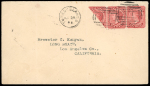 Stamp of Turks and Caicos Islands 1895 (Aug 26) envelope to the USA with 1889-93 1d diagonal bisect in strip with two normal stamps