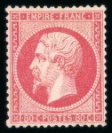 Stamp of France » Empire 1853-1862 1862, Napoléon dentelé Y&T n°24, 80c rose neuf *, bon