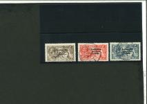 Stamp of Ireland » 1935 Re-Engraved Overprints (T75-T77) 2s6d chocolate, 5s rose-red and 10s dull grey-blue,