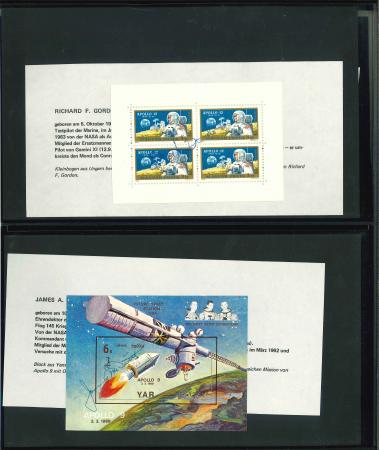 Stamp of Thematics » Space 1959-77, group of 11 astronaut autographs incl. six on their own souvenir sheet