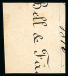 Stamp of Switzerland / Schweiz » Sitzende Helvetia Gezaehnt » Briefmarken 1862 1863, 40 Rp. grün auf kleinem Briefstück, zentrisch entwertet mit schwarzem « Killer-Stempel » von London East Central District