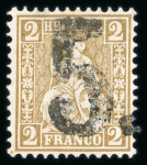 Stamp of Switzerland / Schweiz » Sitzende Helvetia Gezaehnt » Briefmarken 1867-1878 1874, 2 Rp. oliv, farbfrisch, allseits einwandfrei gezähnt