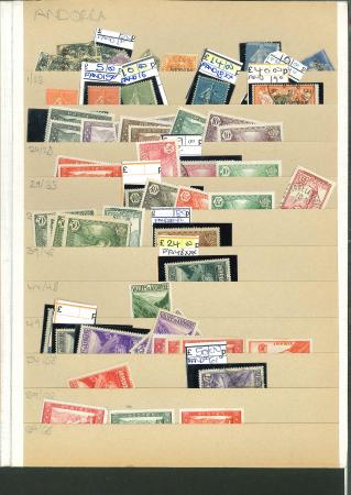 Stamp of Colonies françaises » Andorre (Poste française) 1931-2005, sur des feuilles bulle stock neufs **/*/oblitérés,