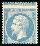 Stamp of France » Empire 1853-1862 1862, Napoléon dentelé Y&T n°22, 20c bleu, variété