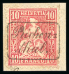 Stamp of Switzerland / Schweiz » Sammlungen Eingefaste Stabstempel, Zusammenstellung von 50 Marken und 2 Briefen