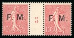 Stamp of France » Collections 1901-1906, Franchise Militaire, ensemble sur 2 plaquettes