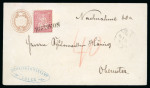 Stamp of Switzerland / Schweiz » Sitzende Helvetia Gezaehnt » Briefmarken 1867-1878 1867, 10 Rp. rot, auf Ganzsachenumschlag