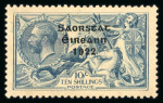 Stamp of Ireland » 1922-23 Thom Three-Line Overprints (T47-T61) 10s dull grey-blue, attractive balance study neatly