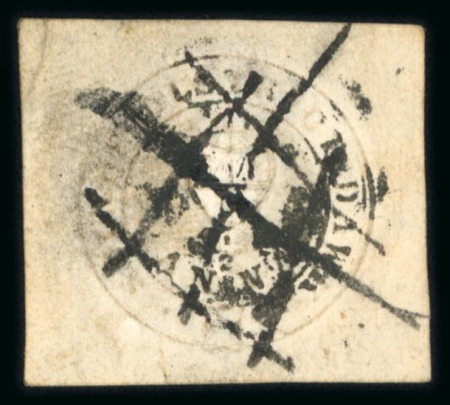 Stamp of India » 1852 Scinde Dawk 1852 Scinde Dawk 1/2a white, large margins, used with pen cancel