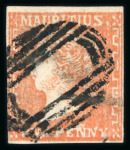 Stamp of Mauritius » 1859 Dardenne Issue (SG 41-44) Mauritius 1859 1d dull vermilion and 2d pale blue (2) used