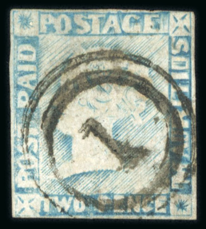 Stamp of Mauritius » 1848-59 Post Paid Issue » Worn Impressions (SG 16-22) 2d blue, worn impression, four close to touched margin