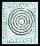 Stamp of Mauritius » 1848-59 Post Paid Issue » Worn Impressions (SG 16-22) Mauritius 1855-58 Worn Impression 2 blue used