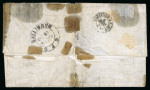 Stamp of Mauritius » 1859 Lapirot Issue » Worn Impressions (SG 39) Mauritius 1859 entire Lapirot 2d pair on entire to Paris