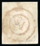 Stamp of Mauritius » 1848-59 Post Paid Issue » Worn Impressions (SG 16-22) 1d red on grey, worn Impression, four margins used