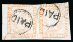 Stamp of Mauritius » 1848-59 Post Paid Issue » Worn Impressions (SG 16-22) Mauritius 1855-58 Worn Impression 1d red horizontal pair used