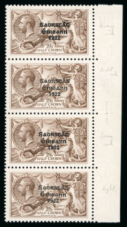 Stamp of Ireland » 1925 Narrow Date Overprints (T66-T68) 2s6d chocolate-brown, 5s rose red, 10s dull grey blue,