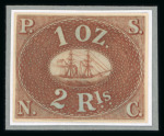 Stamp of Peru Peru 1857 Pacific Steam Navigation Co. 1r and 2r unused