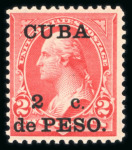 Stamp of Cuba » US Administration 1899 2c. de Peso on 2c Washington from the special printing in March 1900 for display at Paris and Pan-American Exposition