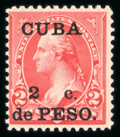 Stamp of Cuba » US Administration 1899 2c. de Peso on 2c Washington from the special printing in March 1900 for display at Paris and Pan-American Exposition