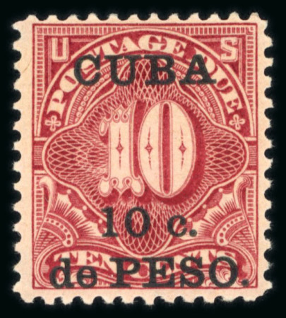 Stamp of Cuba » US Administration 1899 Postage Due 10c. de Peso on 10c from the special printing in March 1900 for display at Paris and Pan-American Exposition