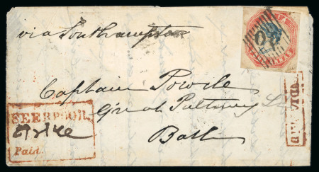 Stamp of India » 1854 Lithographs 1859 (Apr) envelope from Seerpore to England with 1854 4a, fourth printing
