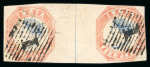 Stamp of India » 1854 Lithographs 1854 4a blue and pale red, second printing, in horiz. used pair