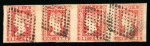 Stamp of India » 1854 Lithographs 1854 1a red die I used strip of four