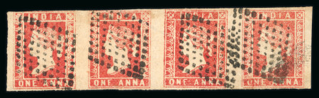Stamp of India » 1854 Lithographs 1854 1a red die I used strip of four